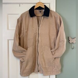 H&M Divided Oversized Tan and Black Jacket Sz S